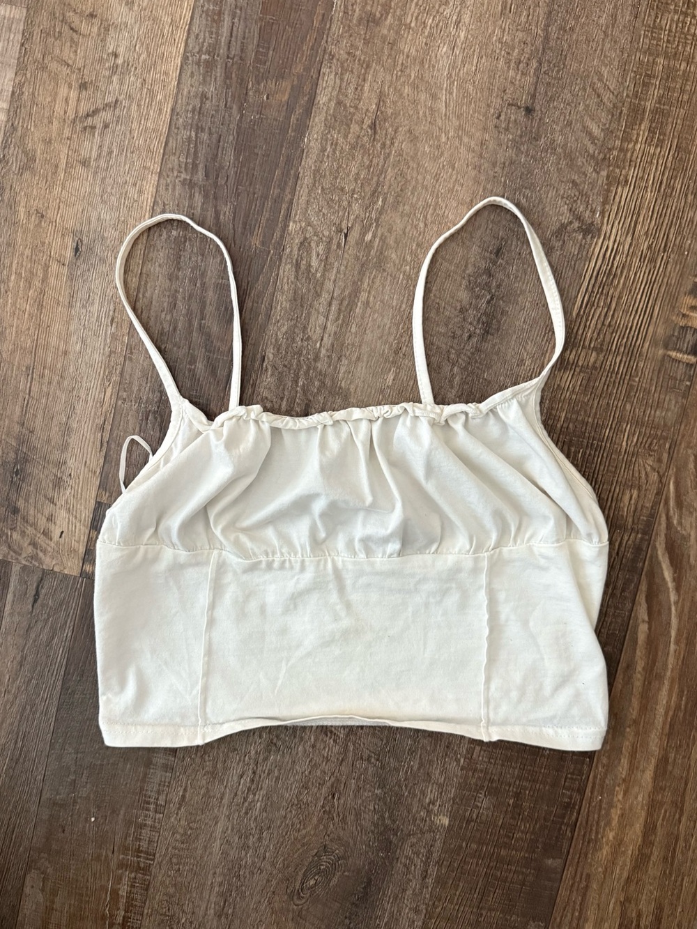 Princess Polly Cream Cropped Spaghetti Strap Cami
